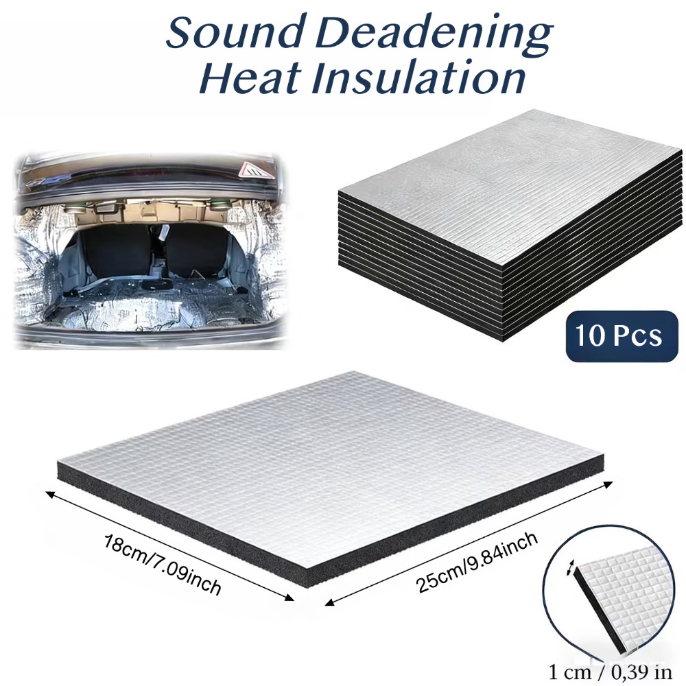 Sound Dampening Foam - 10PCS 10mm Auto Geluid Deadening Mat