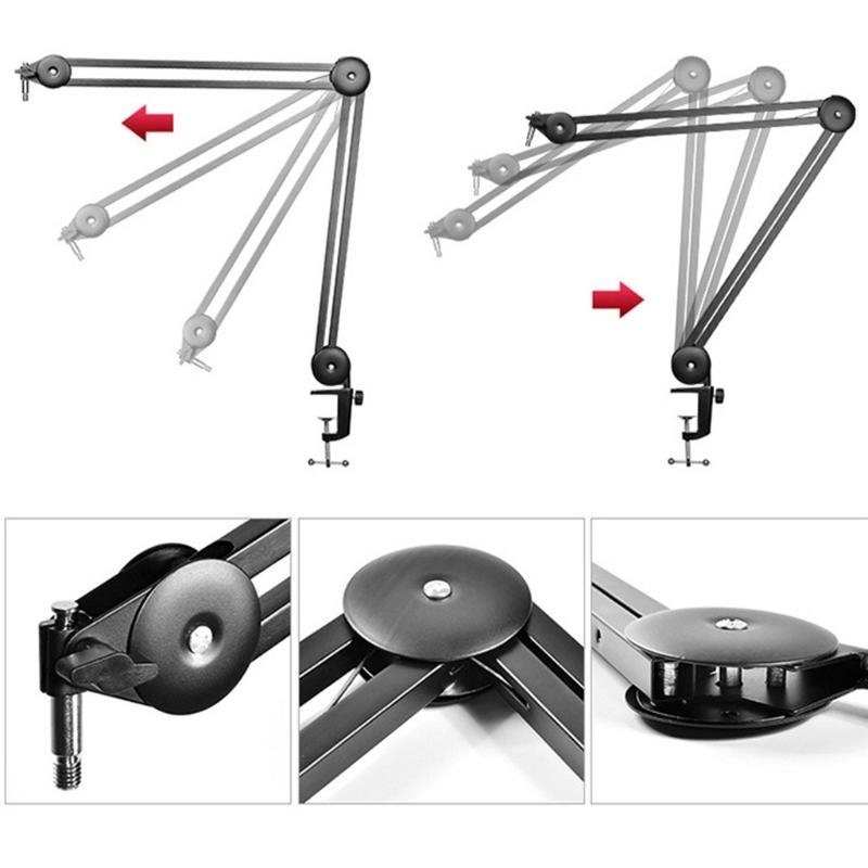 Microphone Arm Boom - Verstelbare microfoonophanging Boom Schaararmstandaard Microfoonstandaard voor