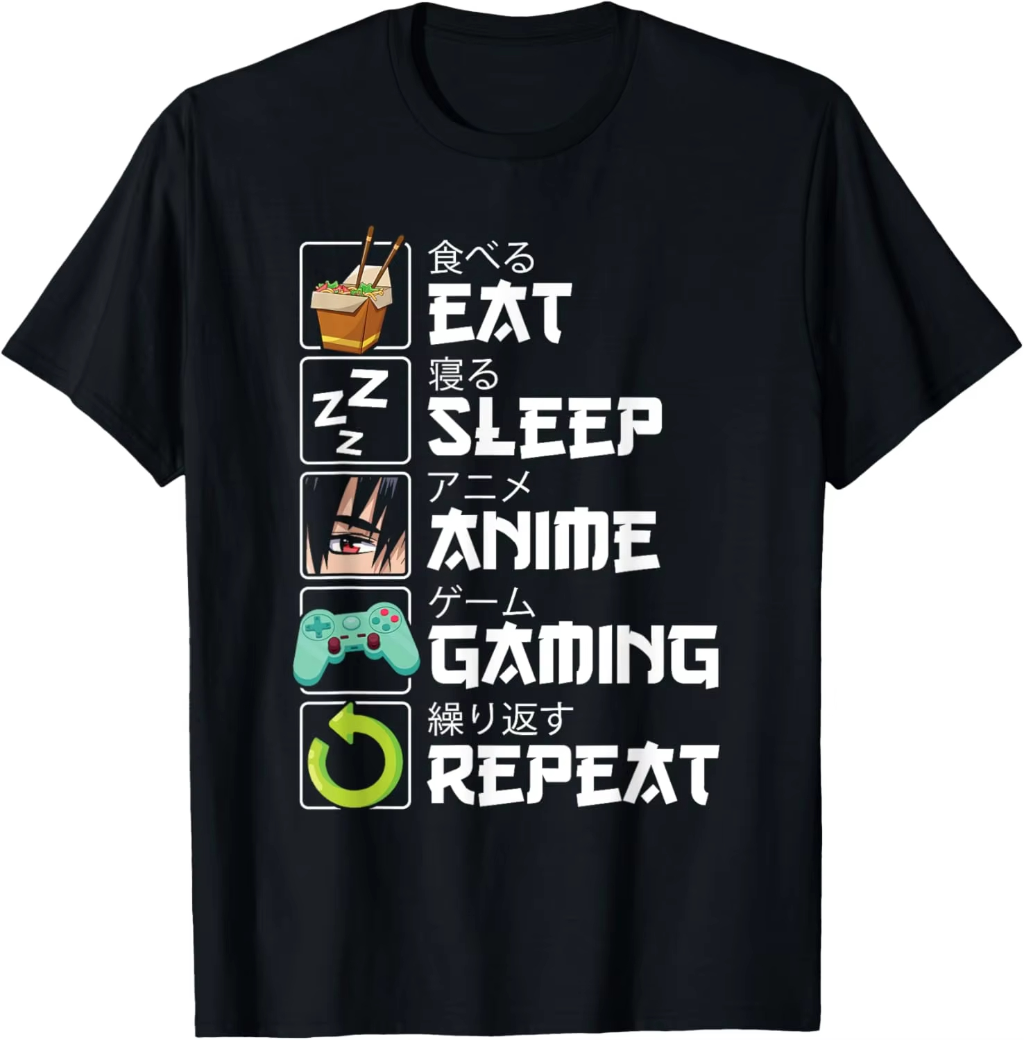 Eet Slaap Anime Gaming Herhaal - Esports Gaming Shirts recensie en prijs